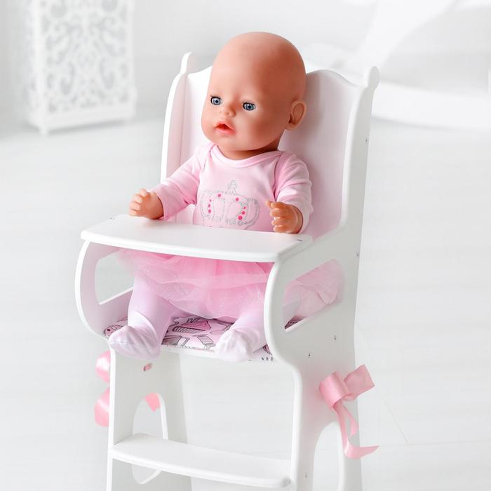 Игрушка детская: столик для кормления с мягким сидением, коллекция «Diamond princess» белый - фото 1882089846