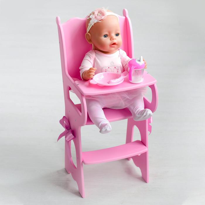 Игрушка детская: столик для кормления с мягким сидением, коллекция «Diamond princess» розовый - фото 1882089851