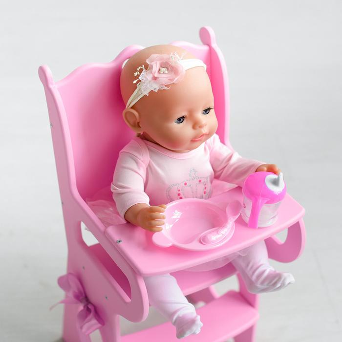 Игрушка детская: столик для кормления с мягким сидением, коллекция «Diamond princess» розовый - фото 1882089852