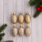 Ёлочные игрушки 6 шт. «Лесные шишки» 2.5×4 см, золото - Фото 2