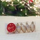 Ёлочные игрушки 6 шт. «Лесные шишки» 2.5×4 см, золото - Фото 3