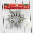 Ёлочные игрушки 2 шт. «Зимнее волшебство. Снежинка - яркое сияние» пластик, 14 см, золото серебро - Фото 2