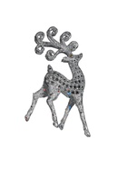 Ёлочные игрушки 2 шт. «Зимнее волшебство. Ажурный олень в блёстках» пластик, 5.5×12 см, серебро/золото 5043542