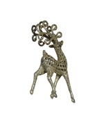 Ёлочные игрушки 2 шт. «Зимнее волшебство. Ажурный олень в блёстках» пластик, 5.5×12 см, серебро/золото 5043542