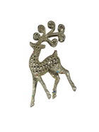 Ёлочные игрушки 2 шт. «Зимнее волшебство. Ажурный олень в блёстках» пластик, 5.5×12 см, серебро/золото - Фото 7