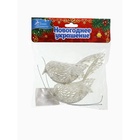 Ёлочные игрушки 2 шт. «Зимнее волшебство. Птички снежные» пластик, 6×3.5 см, белый - фото 117163919 Ёлочные игрушки 2 шт. «Зимнее волшебство. Птички снежные» пластик, 6×3.5 см, белый - фото 117163919