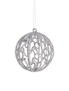 Ёлочные игрушки «Сфера блеска», шары новогодние, d=8 см, набор 2 шт., серебро, золото - Фото 4