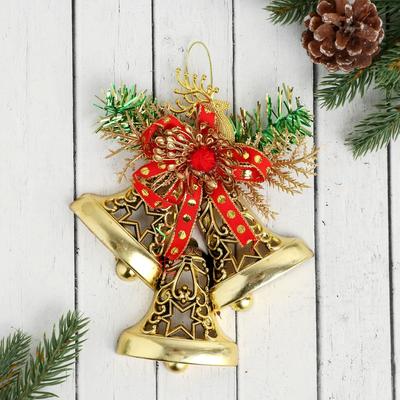 Украшение новогоднее «Зимнее волшебство. Колокольчик», 14×17 см, золотистое