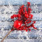 Декор "Зимнее очарование" веточка с ягодками и яблочком, 22 см - Фото 3