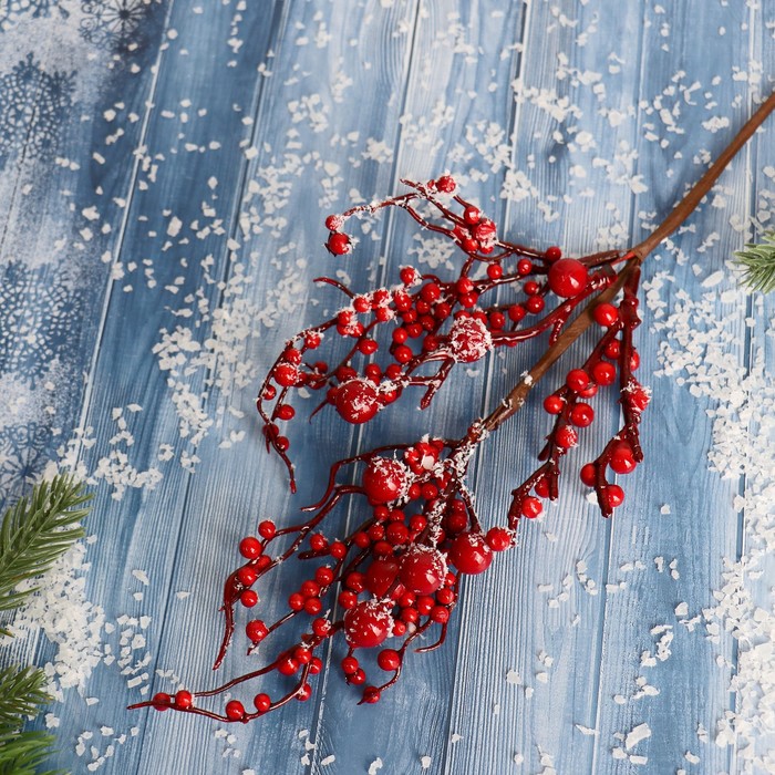 Декор "Зимнее очарование" подмёрзшие ягоды, 25 см - Фото 1