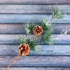 Еловая ветка декоративная «Зимнее волшебство. Очарование», 29 см (комплект 2 шт) - фото 60090333