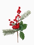 Еловая ветка декоративная «Зимнее волшебство. Очарование», хвоя с ягодками в снегу, 29 см 5046920