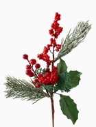 Еловая ветка декоративная «Зимнее волшебство. Очарование», хвоя с ягодками в снегу, 29 см 5046920