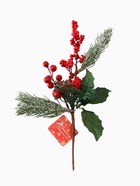 Еловая ветка декоративная «Зимнее волшебство. Очарование», хвоя с ягодками в снегу, 29 см 5046920