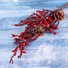 Декор "Зимнее очарование" шишки замёрзшие ягоды, 35 см