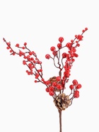 Еловая ветка декоративная «Зимнее волшебство. Очарование», шишки, замёрзшие ягоды, 35 см - Фото 5