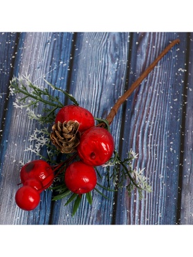 Еловая ветка декоративная «Зимнее волшебство. Очарование», 18 см