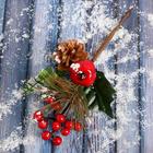 Декор "Зимнее очарование" шишка ягоды гранат, 22 см - фото 320795828