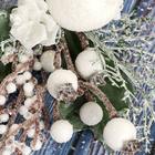 Еловая ветка декоративная «Зимнее волшебство. Очарование», яблоко, ягоды, цветок в белом, 25 см - Фото 2