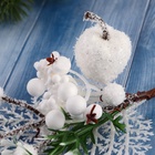 Еловая ветка декоративная «Зимнее волшебство. Очарование», с кружевом, 22 см - Фото 4