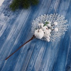 Еловая ветка декоративная «Зимнее волшебство. Очарование», с кружевом, 22 см - Фото 5