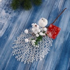 Еловая ветка декоративная «Зимнее волшебство. Очарование», с кружевом, 22 см - Фото 6