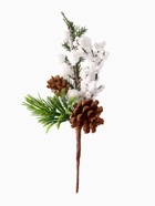 Еловая ветка декоративная «Зимнее волшебство. Очарование», белые ягоды, шишки, 24 см - Фото 5