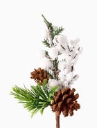Еловая ветка декоративная «Зимнее волшебство. Очарование», белые ягоды, шишки, 24 см - Фото 6