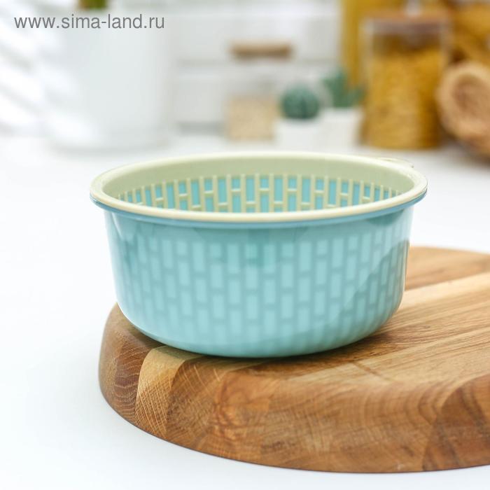 Дуршлаг кухонный с поддоном «Микс», d=16,8 см, цвет МИКС - Фото 1