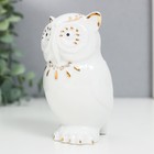Сувенир керамика "Очкастая сова" белая со стразами 9,3х5,5х5,4 см - Фото 3