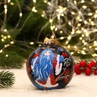 Ёлочный шар d-10 см "Дед Мороз" ручная роспись - фото 9042972