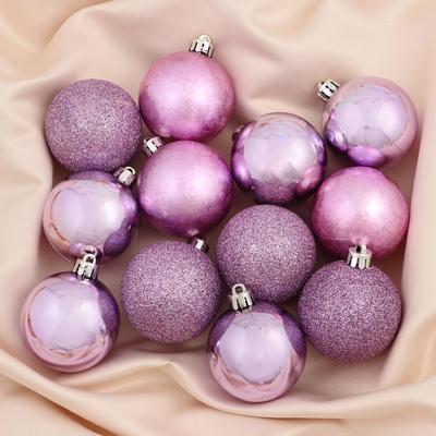 Ёлочные игрушки «Морозный туман», шары новогодние, d=5 см, набор 16 шт., сиреневый