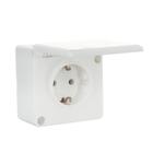 Розетка «Элект» РА 16-005, 250 В, 16 А, открытая, одноместная, с заземлением, с крышкой, белая - Фото 1