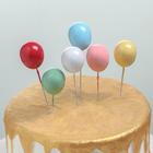 Набор топперов для торта «Шарики», 6 шт, цвет МИКС - Фото 2