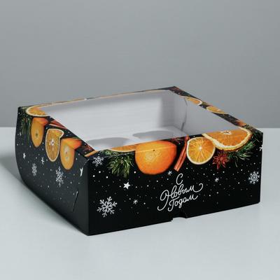 Коробка для капкейков «Новогодняя» 25 х 25 х 10 см