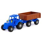 Трактор с прицепом №1, цвет синий (в сеточке) - фото 71239894