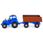 Трактор с прицепом №1, цвет синий (в сеточке) - Фото 2