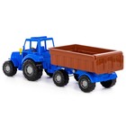Трактор с прицепом №1, цвет синий (в сеточке) - фото 24661482