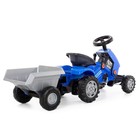Педальная машина для детей Turbo-2, с полуприцепом, цвет синий - фото 3706371