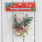 Украшение ёлочное "Бубенчики на бантике с шишками" 10х12 см - Фото 2