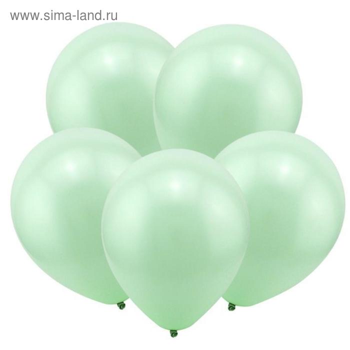 Воздушные шары латексные 12", пастель, 100 шт., цвет мятный - Фото 1