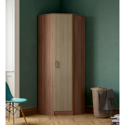 Шкаф угловой «ЭКО», 760×481×2200 мм, цвет ясень шимо тёмный/ясень шимо светлый