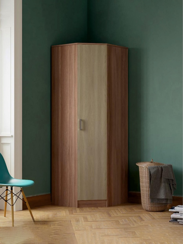 Шкаф угловой «ЭКО», 760×481×2200 мм, цвет ясень шимо тёмный/ясень шимо светлый - Фото 1