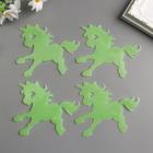 Наклейки интерьерные фосфорные «Единороги», набор 4 шт., зелёная, 17×12 см - Фото 2