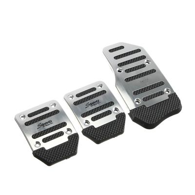 УЦЕНКА Накладки на педали, антискользящие, хром, набор 3 шт.