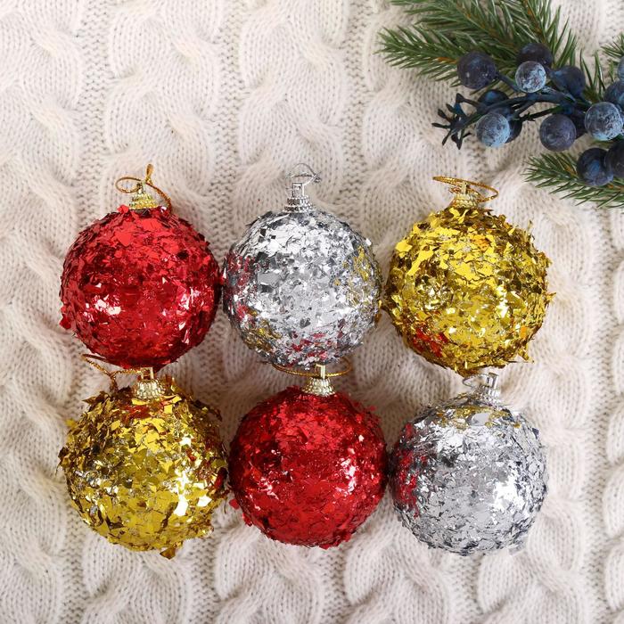 Ёлочные игрушки «Лорри», шары новогодние, набор 6 шт., d=6 см, МИКС - Фото 1