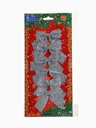 Ёлочные игрушки 6 шт. «Зимнее волшебство. Бант серебристый» пластик, 6×6.5 см - Фото 7