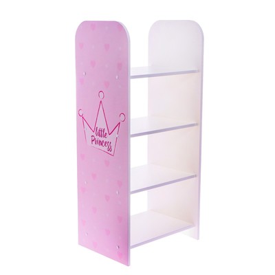 Стеллаж «Маленькая принцесса» белый-розовый, 540 × 400 × 1200 мм
