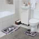 Набор ковриков для ванной и туалета Доляна «Камушки», 2 шт: 45×70, 39×45 см - фото 9044375