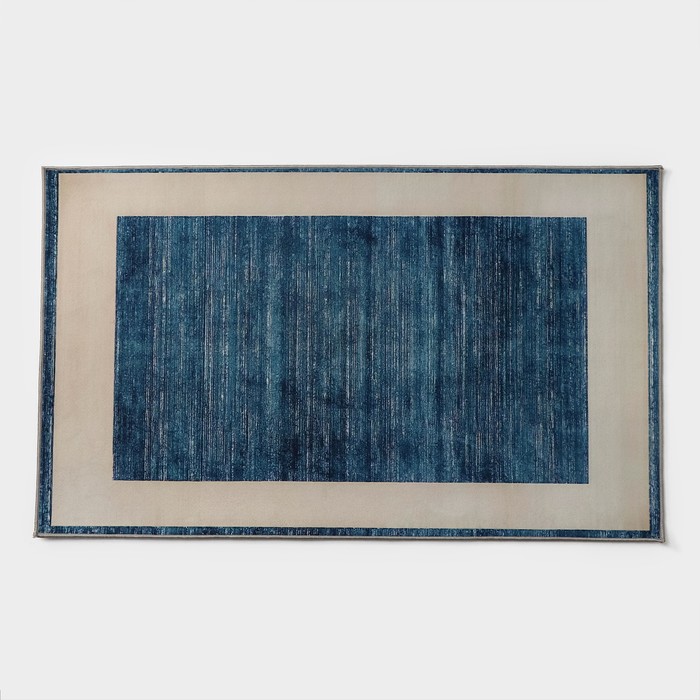 Коврик для дома Доляна «По-домашнему», 60×100 см, цвет синий - Фото 1